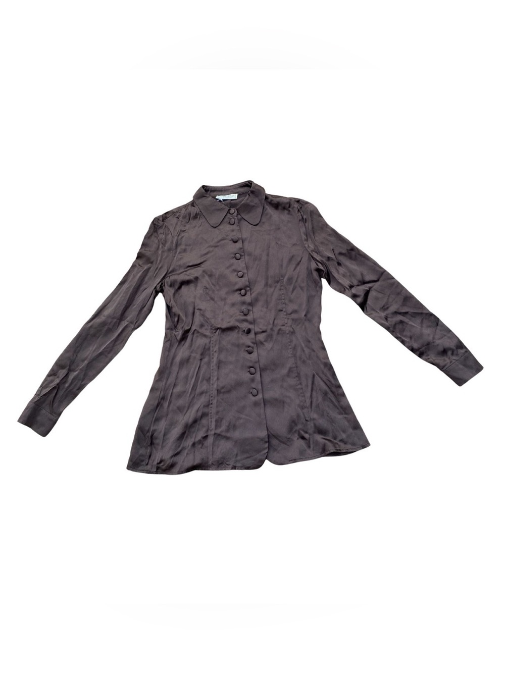 Giorgio Armani Charcoal Gray Button-Front Long Sleeve Shirt